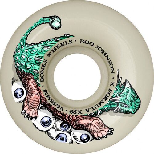 Skate kolečka BONES Boo Dino V6 Widecut X-Formula 56mm 99a