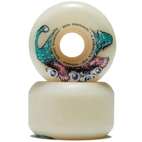 Skate kolečka BONES Boo Dino V6 Widecut X-Formula 54mm 99a