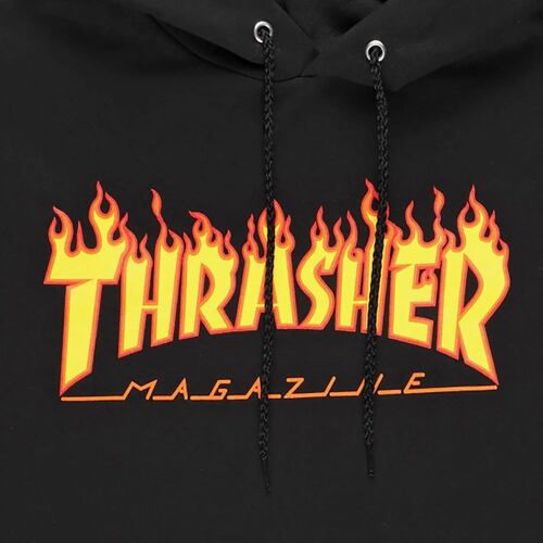 skateboard mikina THRASHER Flame hood black
